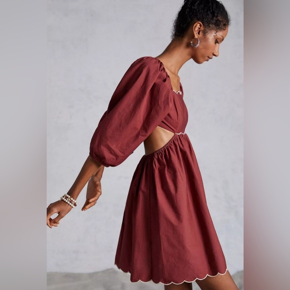 Anthropologie Forever That Girl Scalloped Mini Dress - Picture 2 of 7